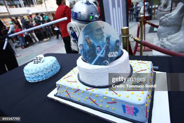 General view of atmosphere as Todd Fisher unveils a commemorative plaque in honor of his sister Carrie Fisher for the opening day of "Star Wars: The...