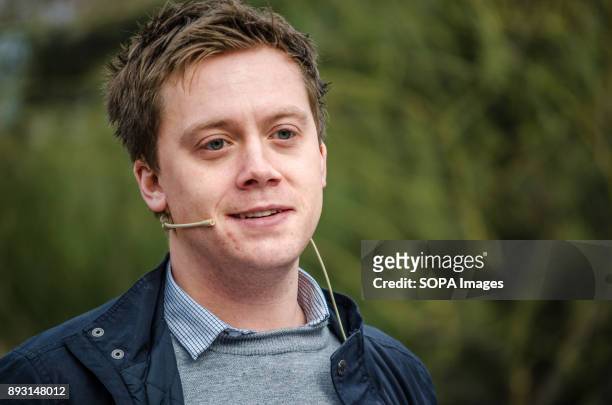 The commentator and writer Owen Jones during his speech to support the candidacy of Xavier domènech for Catalunya Comu-Podem. Equidistant from the...
