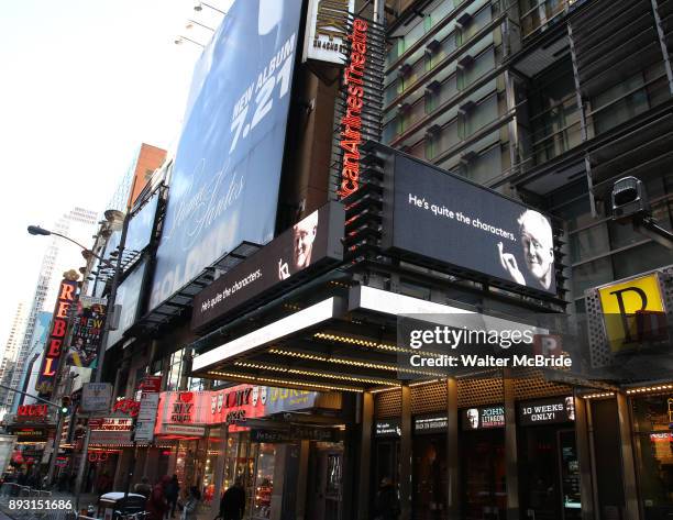 Broadway Theatre Marquee unveiling for John Lithgow's acclaimed Solo Show 'John Lithgow: Stories by Heart' at the American Airlines Theatre on...