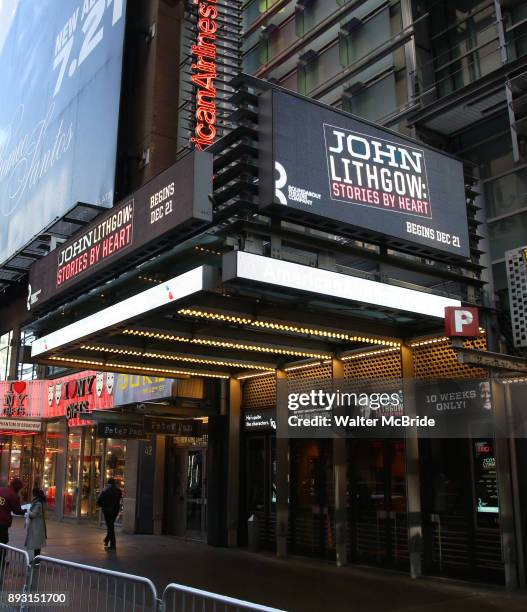 Broadway Theatre Marquee unveiling for John Lithgow's acclaimed Solo Show 'John Lithgow: Stories by Heart' at the American Airlines Theatre on...