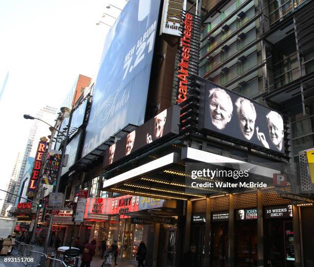 Broadway Theatre Marquee unveiling for John Lithgow's acclaimed Solo Show 'John Lithgow: Stories by Heart' at the American Airlines Theatre on...
