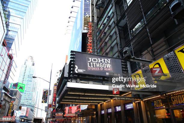 Broadway Theatre Marquee unveiling for John Lithgow's acclaimed Solo Show 'John Lithgow: Stories by Heart' at the American Airlines Theatre on...