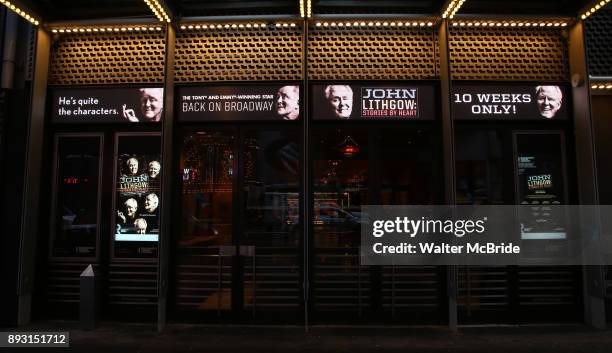 Broadway Theatre Marquee unveiling for John Lithgow's acclaimed Solo Show 'John Lithgow: Stories by Heart' at the American Airlines Theatre on...