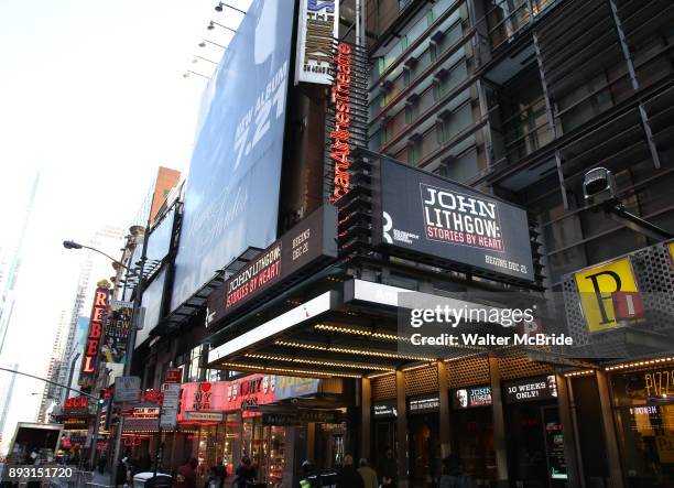 Broadway Theatre Marquee unveiling for John Lithgow's acclaimed Solo Show 'John Lithgow: Stories by Heart' at the American Airlines Theatre on...