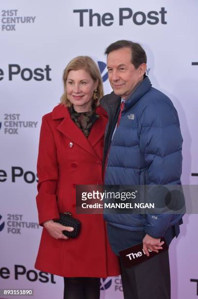 Fox News Anchor Chris Wallace and his wife Lorraine Martin Smothers arrive for the premiere of "The Post" on December 14 in Washington, DC.