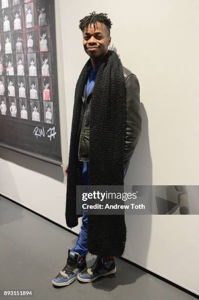 Guest poses at Robert Whitman Presents Prince 'Pre Fame' Private Viewing Event Exclusively On Vero on December 14, 2017 in New York City.