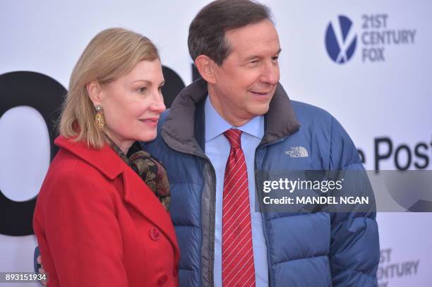 Fox News Anchor Chris Wallace and his wife Lorraine Martin Smothers arrive for the premiere of "The Post" on December 14 in Washington, DC.