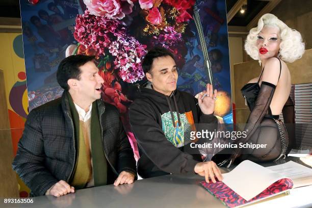 Amanda Lepore poses for a photo with photographer David LaChapelle while he signs copies of his new double-volume book "Good News Part I" And "Lost +...