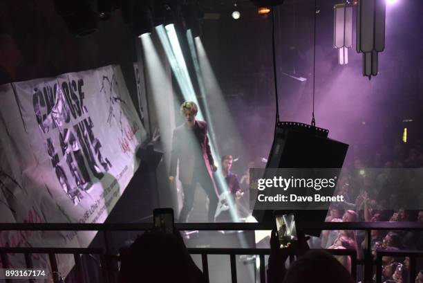 Tom Odell performs for Help Refugees at their annual Christmas party at The Jazz Cafe on December 14, 2017 in London, England.