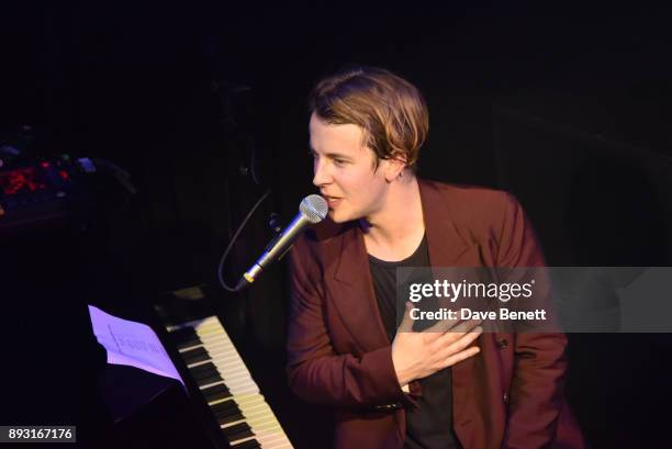Tom Odell performs for Help Refugees at their annual Christmas party at The Jazz Cafe on December 14, 2017 in London, England.
