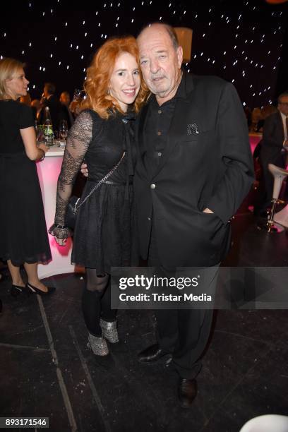 Ralph Siegel and his girlfriend Laura Kaefer attend the 23th Annual Jose Carreras Gala on December 14, 2017 in Munich, Germany.