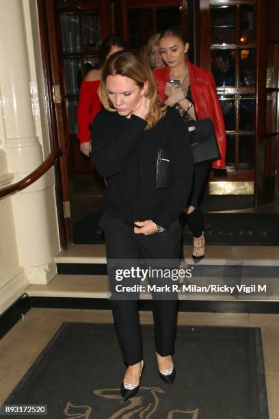 Louise Adams leaving the Connaught Hotel on December 14, 2017 in London, England.