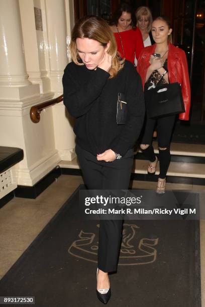 Louise Adams leaving the Connaught Hotel on December 14, 2017 in London, England.