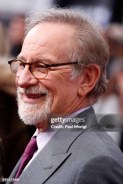 Steven Spielberg arrives at "The Post" Washington, DC Premiere at The Newseum on December 14, 2017 in Washington, DC.