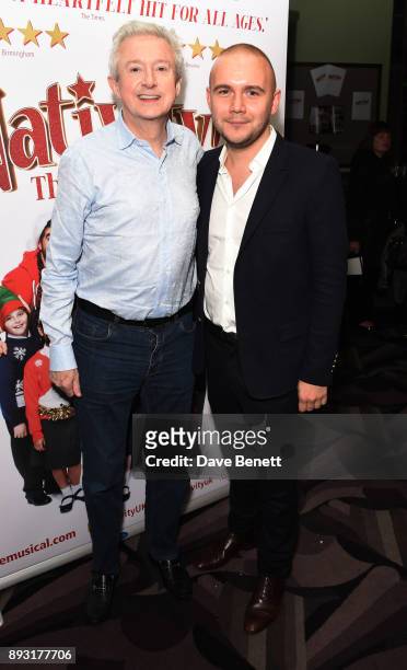 Louis Walsh and Jamie Wilson attend the world premiere press night performance of "Nativity: The Musical" at Eventim Apollo, Hammersmith on December...