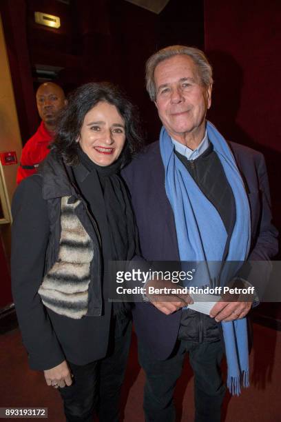 Jean-Louis Debre and his partner Valerie Bochenek attend "Michel Leeb 40 ans" Theater Show at Casino de Paris on December 14, 2017 in Paris, France.