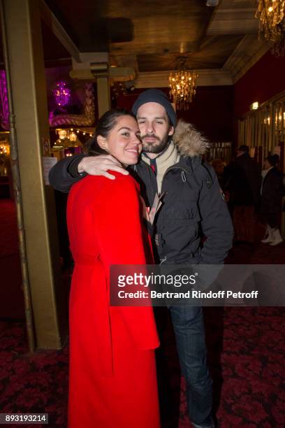 Daughter of Michel Leeb, Elsa Leeb and her friend attend "Michel Leeb 40 ans" Theater Show at Casino de Paris on December 14, 2017 in Paris, France.