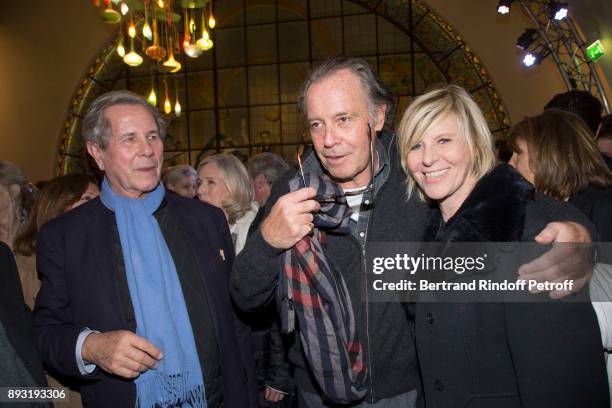 Jean-Louis Debre, Michel Leeb and Chantal Ladesou attend "Michel Leeb 40 ans" Theater Show at Casino de Paris on December 14, 2017 in Paris, France.