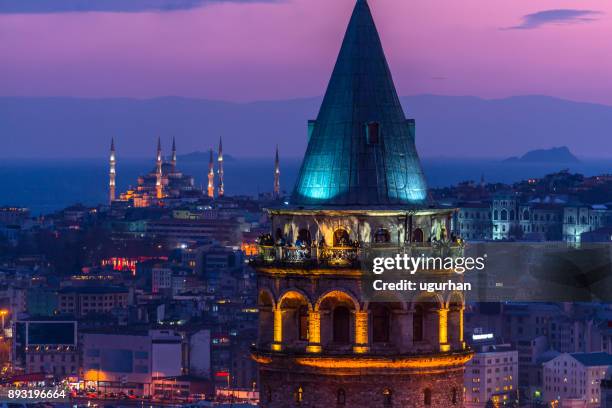 istanbul night - golden horn istanbul stock pictures, royalty-free photos & images