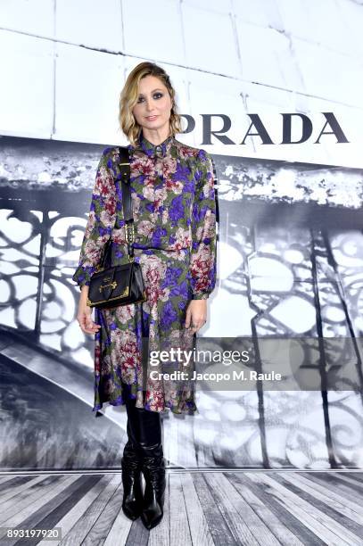 Anna Ferzetti attends the cocktail reception to present Prada Resort 2018 collection on December 14th, 2017 in Prada's Via dei Condotti stores, Rome.