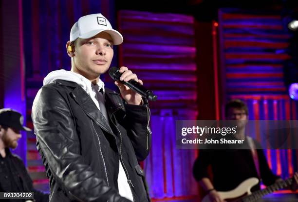 Singer-songwriter Kane Brown performs onstage during the Rare Country Awards on December 14, 2017 in Nashville, Tennessee.