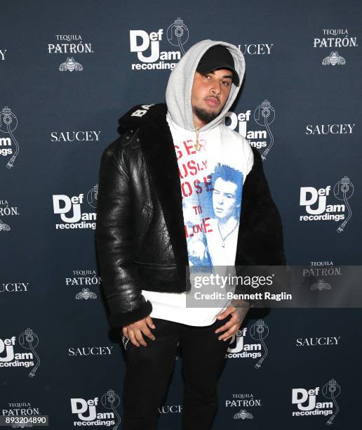 Recording artist, producer Amir Obe attends as Def Jam Recordings Celebrates the Holidays with Patron Tequila at Spring Place on December 14, 2017 in...