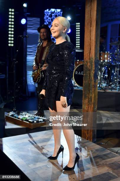 Singer-songwriter RaeLynn performs onstage during the Rare Country Awards on December 14, 2017 in Nashville, Tennessee.