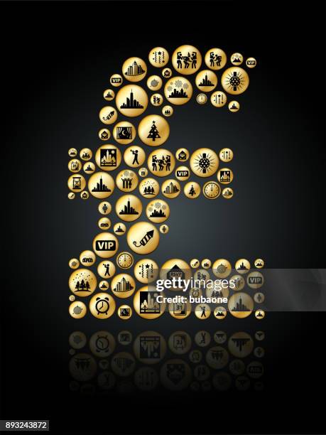 pound new year holiday celebration background pattern - time square stock illustrations