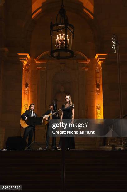 Musicians perform during the Berggruen Prize Gala at the New York Public Library on December 14, 2017 in New York City.