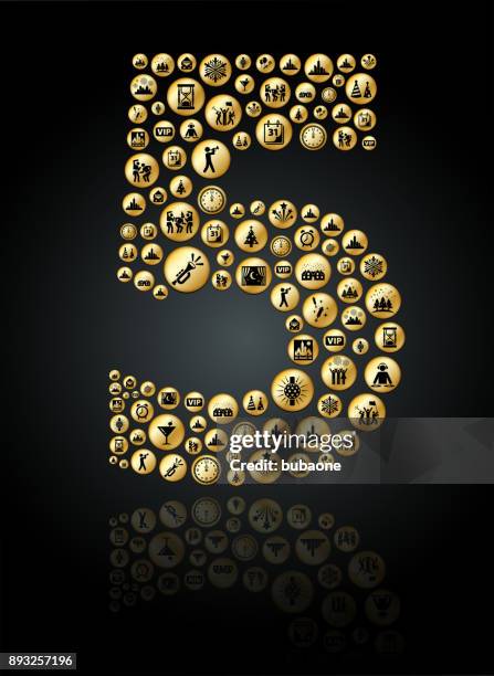 five new year holiday celebration background pattern - time square stock illustrations