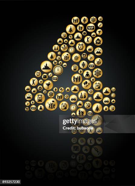 four new year holiday celebration background pattern - time square stock illustrations
