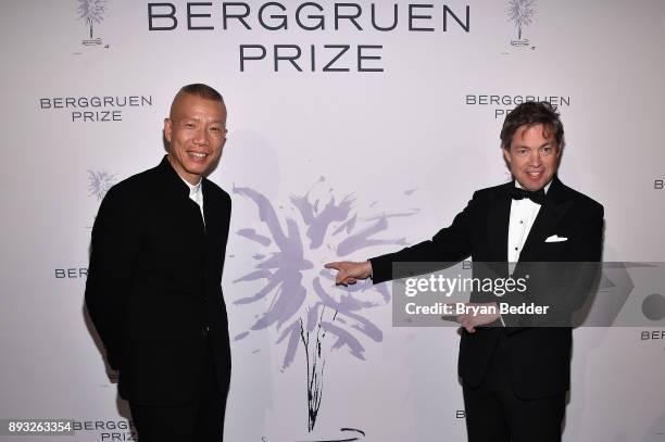 Artist Cai Guo-Qiang and Chairman of the Berggruen Institute Nicolas Berggruen attend the the Berggruen Prize Gala at the New York Public Library on...