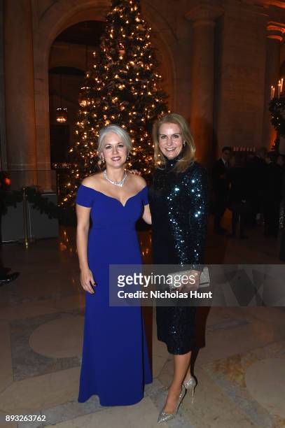 Dawn Nakagawa and Helle Thorning-Schmidt attend the Berggruen Prize Gala at the New York Public Library on December 14, 2017 in New York City.