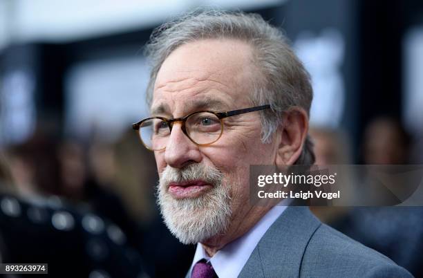 Steven Spielberg arrives at "The Post" Washington, DC Premiere at The Newseum on December 14, 2017 in Washington, DC.