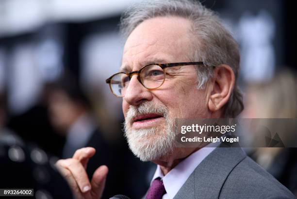 Steven Spielberg arrives at "The Post" Washington, DC Premiere at The Newseum on December 14, 2017 in Washington, DC.