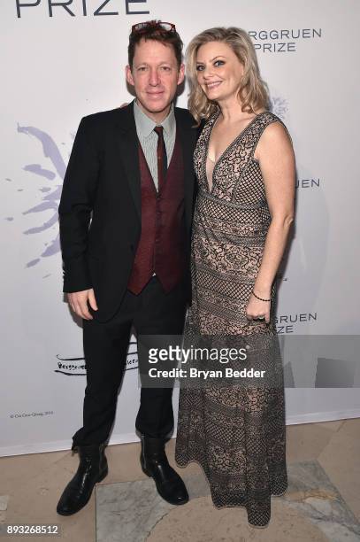 Paul Holdengraber and Rachel Bauch attend the Berggruen Prize Gala at the New York Public Library on December 14, 2017 in New York City.