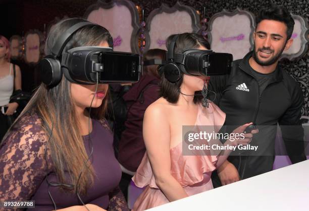 Guests at the NYX Professional Makeup and Samsung VR Launch Party at Beauty & Essex on December 14, 2017 in Los Angeles, California.