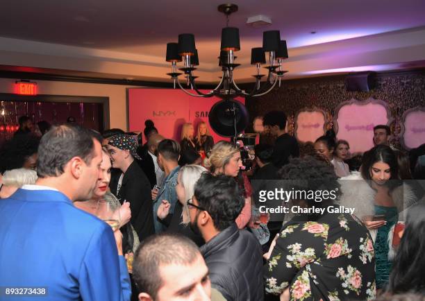 Guests at the NYX Professional Makeup and Samsung VR Launch Party at Beauty & Essex on December 14, 2017 in Los Angeles, California.