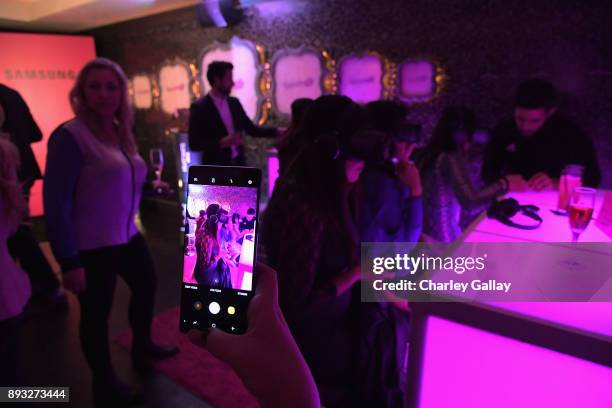 Guests at the NYX Professional Makeup and Samsung VR Launch Party at Beauty & Essex on December 14, 2017 in Los Angeles, California.