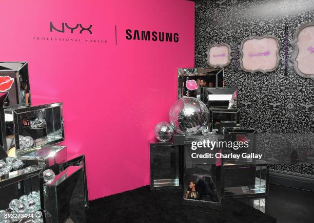 View of the atmosphere at the NYX Professional Makeup and Samsung VR Launch Party at Beauty & Essex on December 14, 2017 in Los Angeles, California.