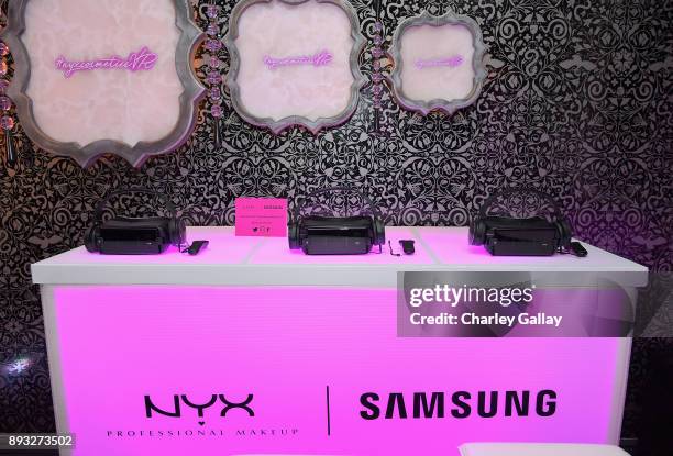 View of the atmosphere at the NYX Professional Makeup and Samsung VR Launch Party at Beauty & Essex on December 14, 2017 in Los Angeles, California.