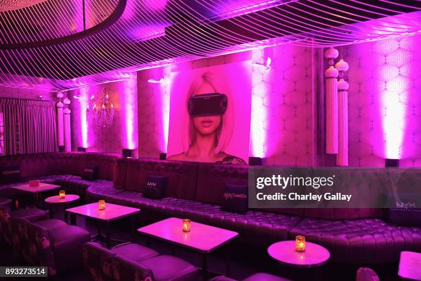 View of the atmosphere at the NYX Professional Makeup and Samsung VR Launch Party at Beauty & Essex on December 14, 2017 in Los Angeles, California.