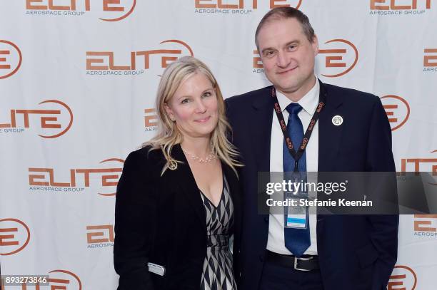 Torsten Pilz and Kim Pilz attend Elite Aerospace Group's 4th Annual Aerospace & Defense Symposium at Lyon Air Museum on December 14, 2017 in Santa...