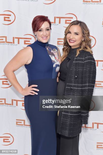Vanessa Tillman and Minah Zia attend Elite Aerospace Group's 4th Annual Aerospace & Defense Symposium at Lyon Air Museum on December 14, 2017 in...