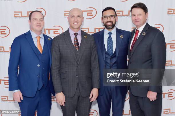 Lee Smith, Dustin Tillman, Zeeshawn Zia and Michael Forbes attend Elite Aerospace Group's 4th Annual Aerospace & Defense Symposium at Lyon Air Museum...