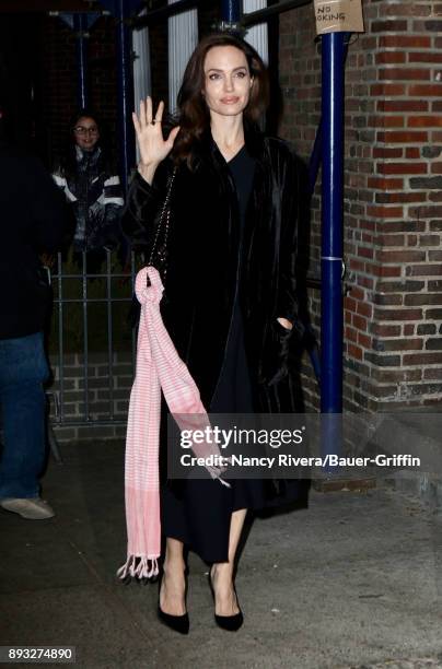 Angelina Jolie is seen on December 14, 2017 in New York City.
