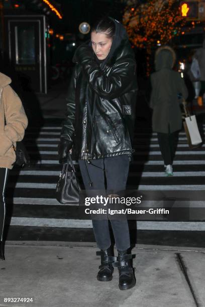 Bella Hadid is seen on December 14, 2017 in New York City.