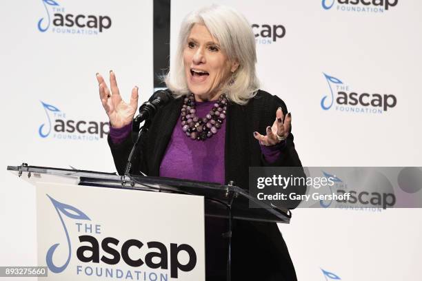 Jamie deRoy speaks on stage during the ASCAP Foundation Awards 2017 at Jazz at Lincoln Center on December 14, 2017 in New York City.