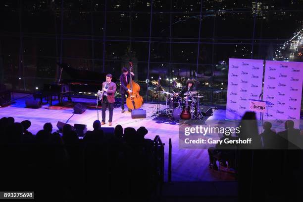 Recipient of the Herb Alpert Young Jazz Composer Award, David Leon performs on stage during the ASCAP Foundation Awards 2017 at Jazz at Lincoln...