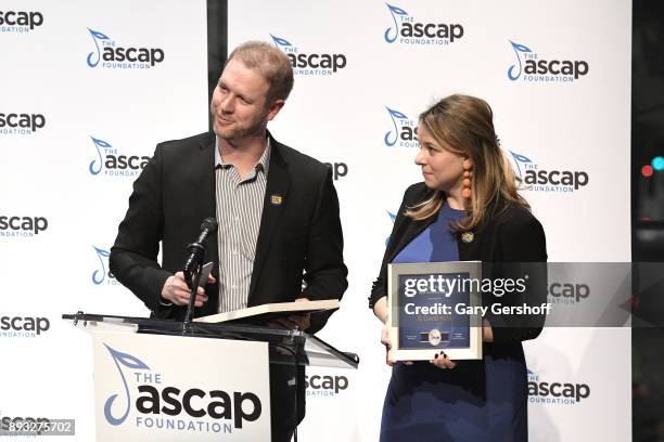 Librettists David Hein and Irene Sankoff accept the Richard Rodgers New Horizons Award during the ASCAP Foundation Awards 2017 at Jazz at Lincoln...